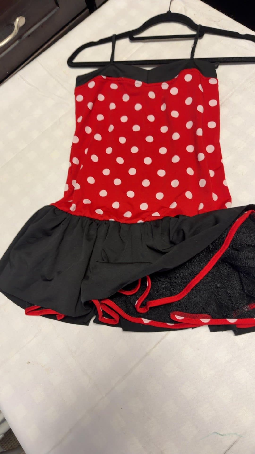 Girls' Polka Dot Mouse Halloween Costume Dress - Image 1