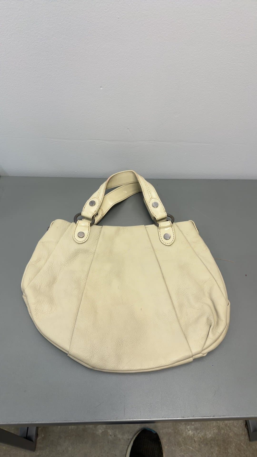 Simply Vera Vera Wang Cream Leather Hobo Shoulder Bag - Image 1