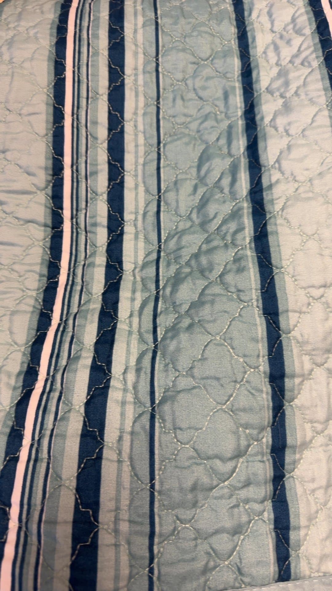 Real Living Striped Quilted Bedspread Coverlet - Image 1