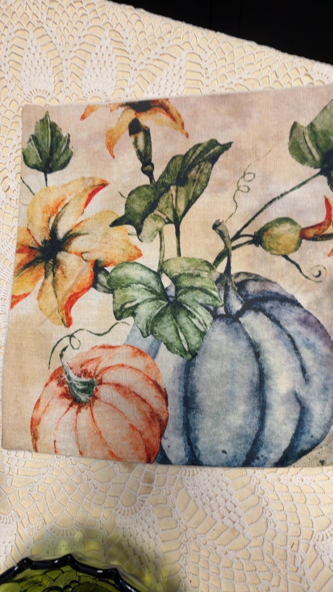 Autumn Pumpkin Printed Throw Pillow - Image 1