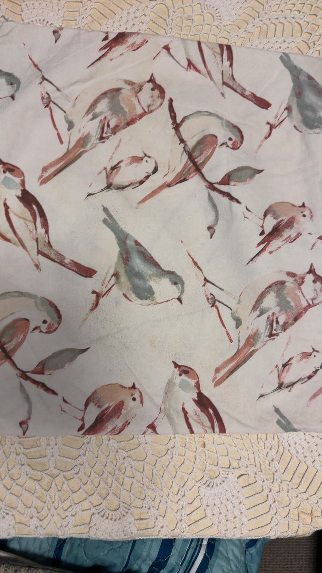 Watercolor Bird Pattern Zippered Pillow - Image 1