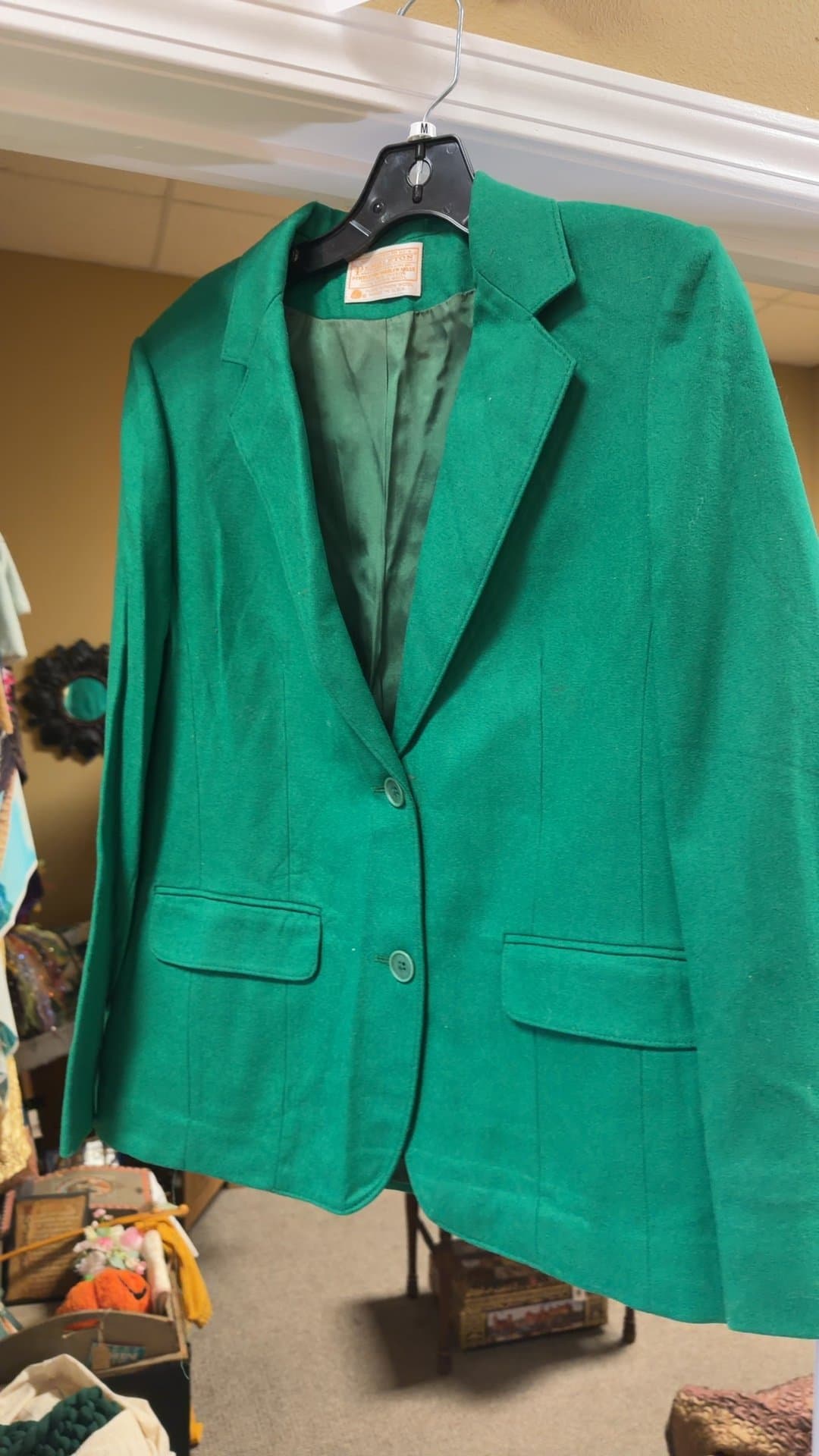 Vintage Pendleton Green 100% Virgin Wool Blazer Jacket - Image 1