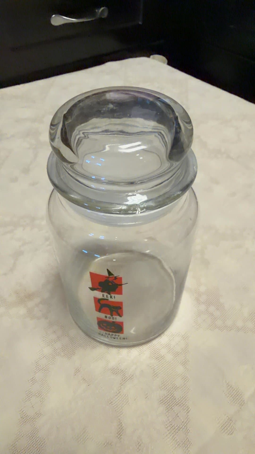 Halloween Themed Glass Jar with Lid - Image 1