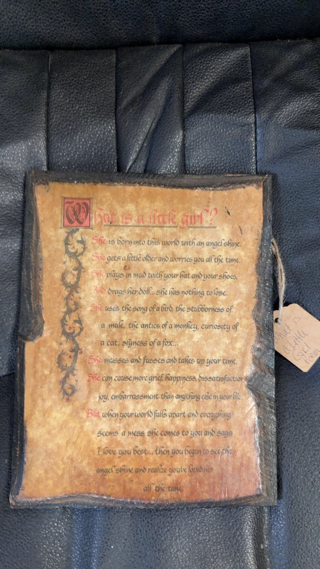 Decorative Poem Plaque - 'What is a Little Girl?' - Image 1
