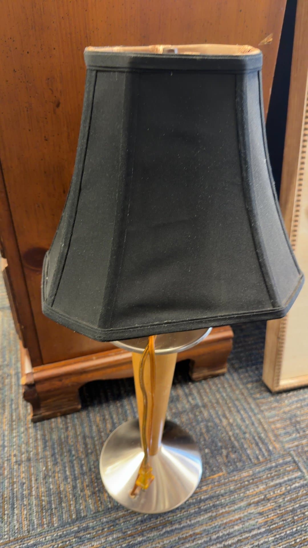 Modern Table Lamp with Black Shade - Image 1