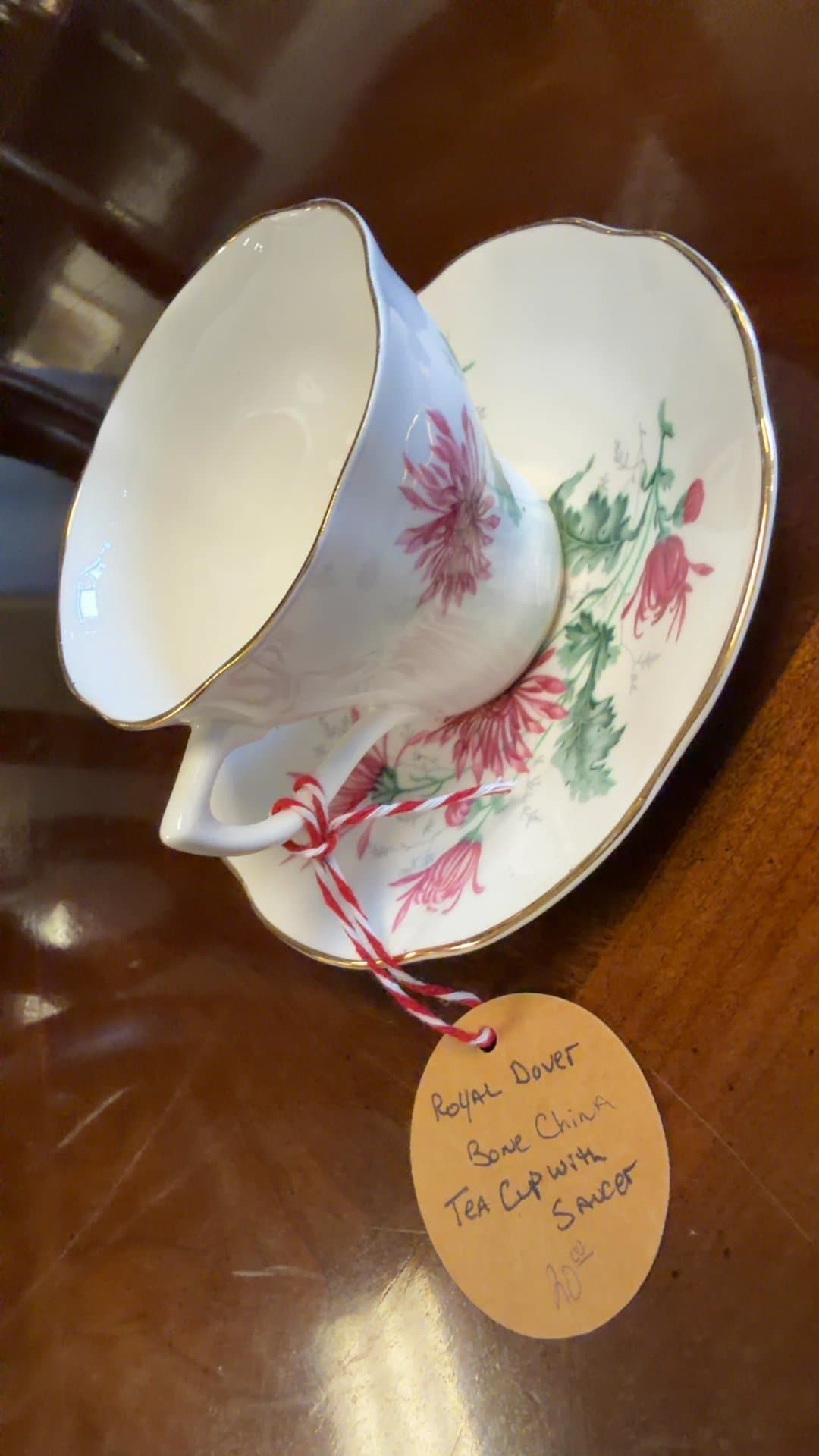 Royal Dover Bone China Tea Cup with Saucer - Image 1