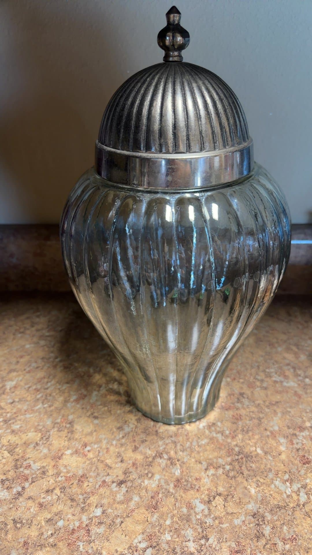 Vintage Glass and Metal Apothecary Jar - Image 1