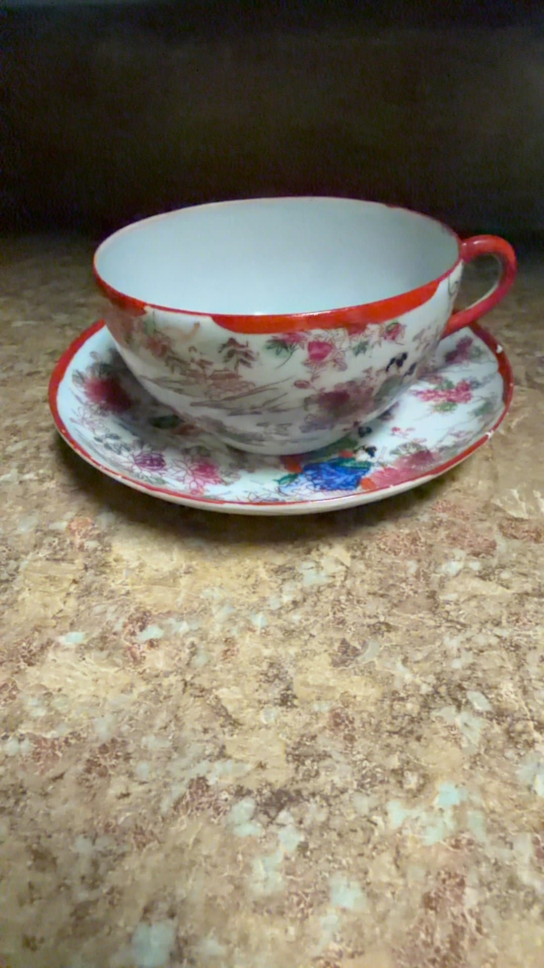 1920's-50's "Geisha Girl" eggshell porcelain teacup/saucer - Image 1