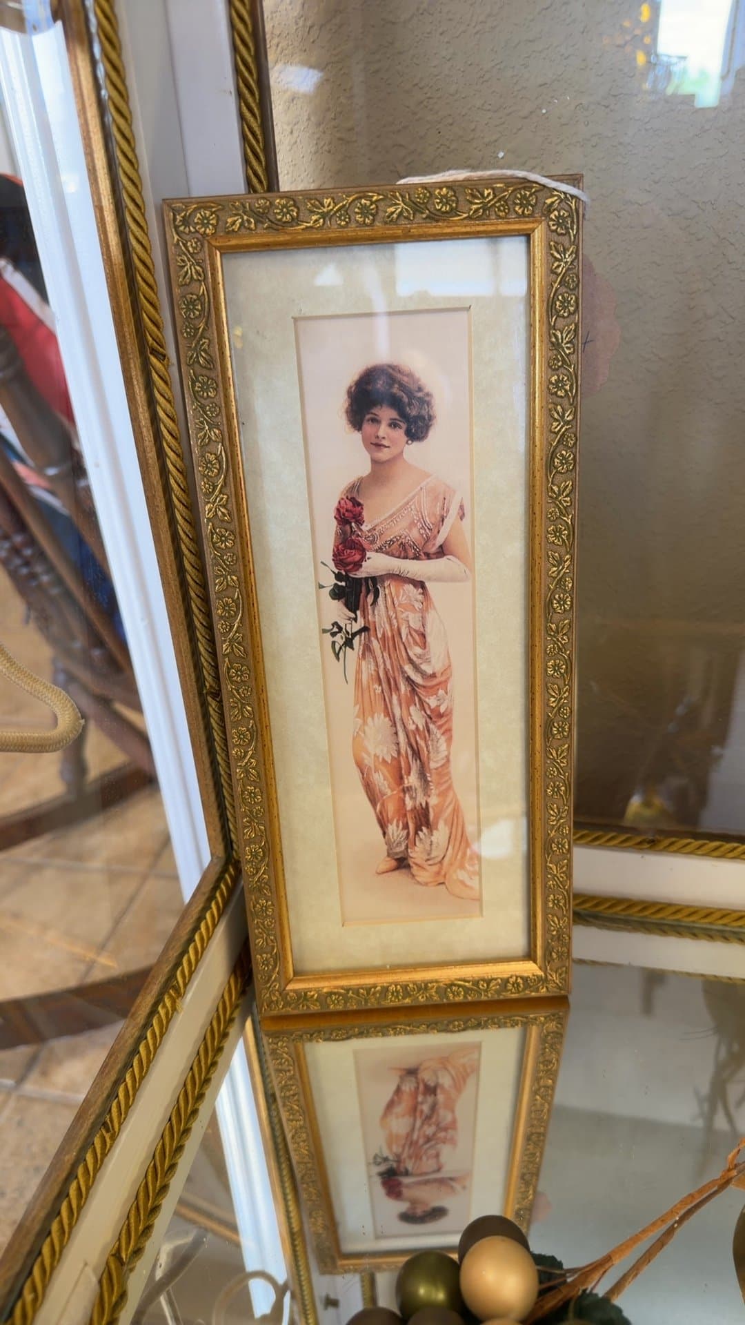 Framed Vintage Lady Print - Image 1