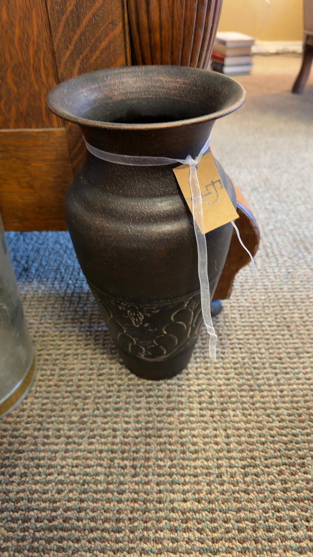 Vintage Earthenware Decorative Vase - Image 1