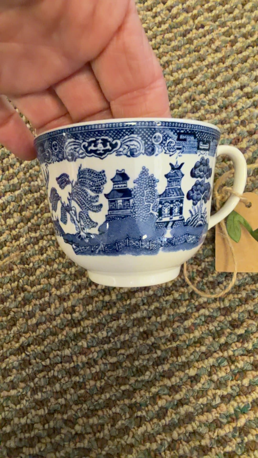 Churchill Blue Willow Ironstone Tea Cup - Image 1