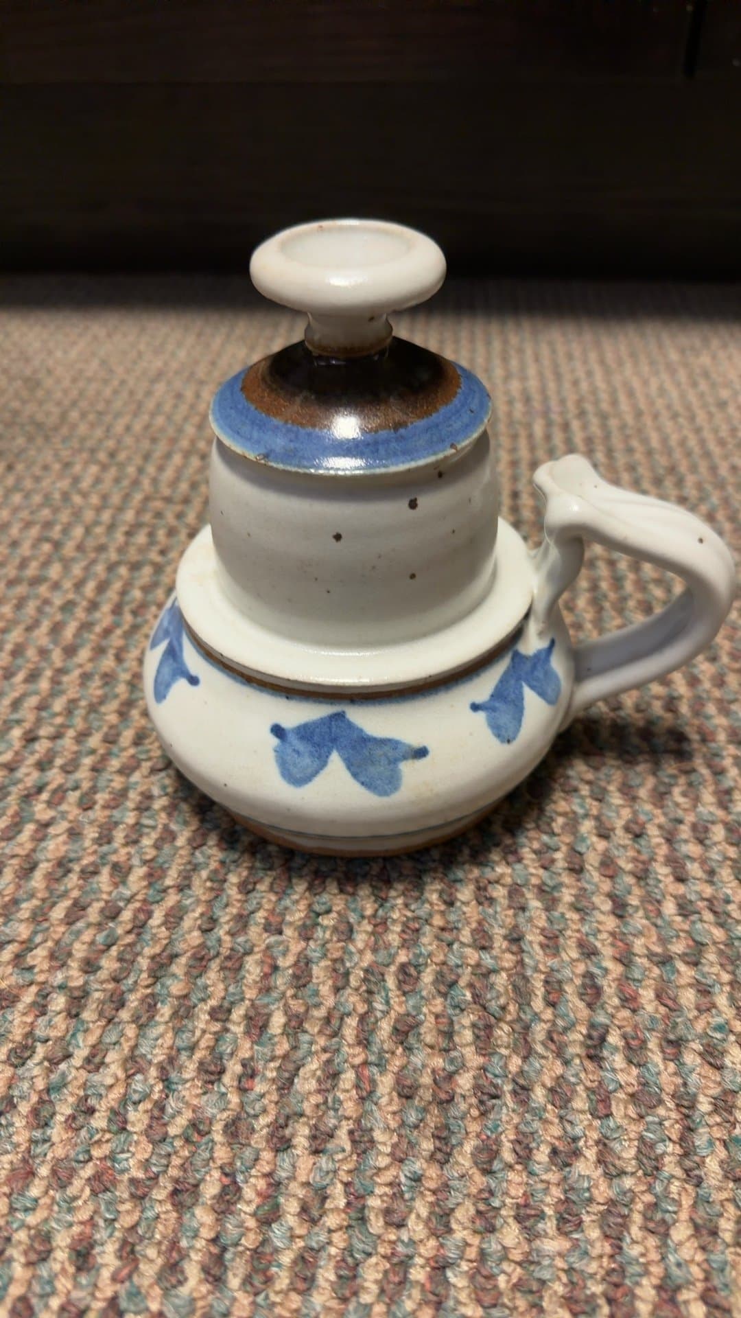 Signed Hough Studio Pottery Ceramic Candle Holder - Image 1