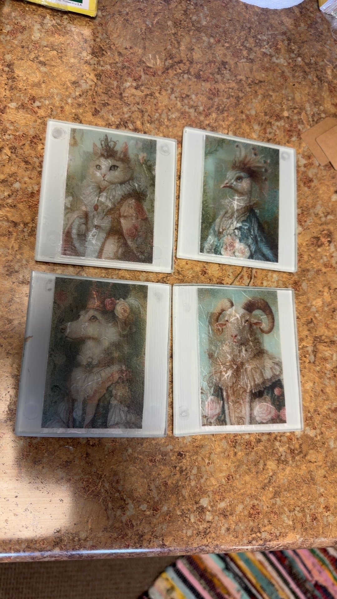 Set of Four Animal Portrait Coasters - Image 1