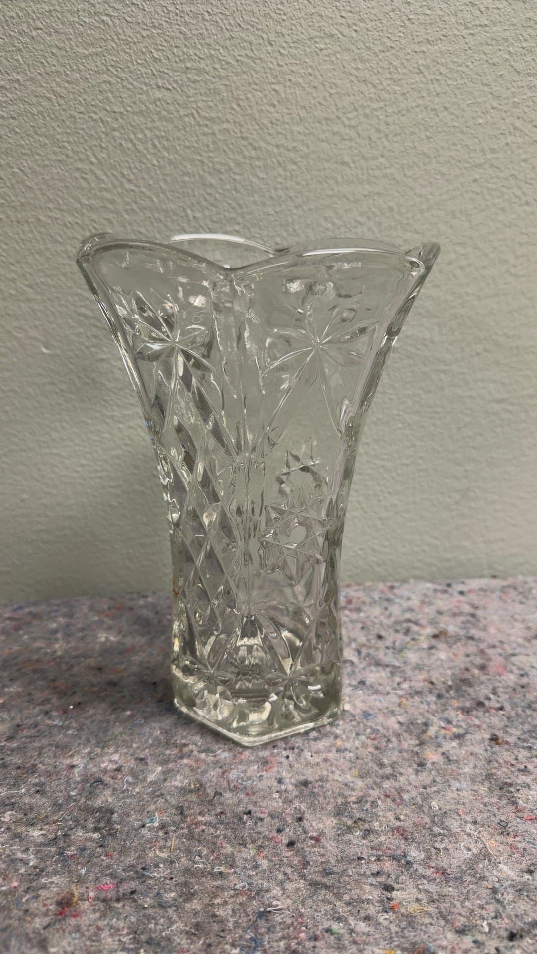 Vintage Cut Glass Crystal Vase