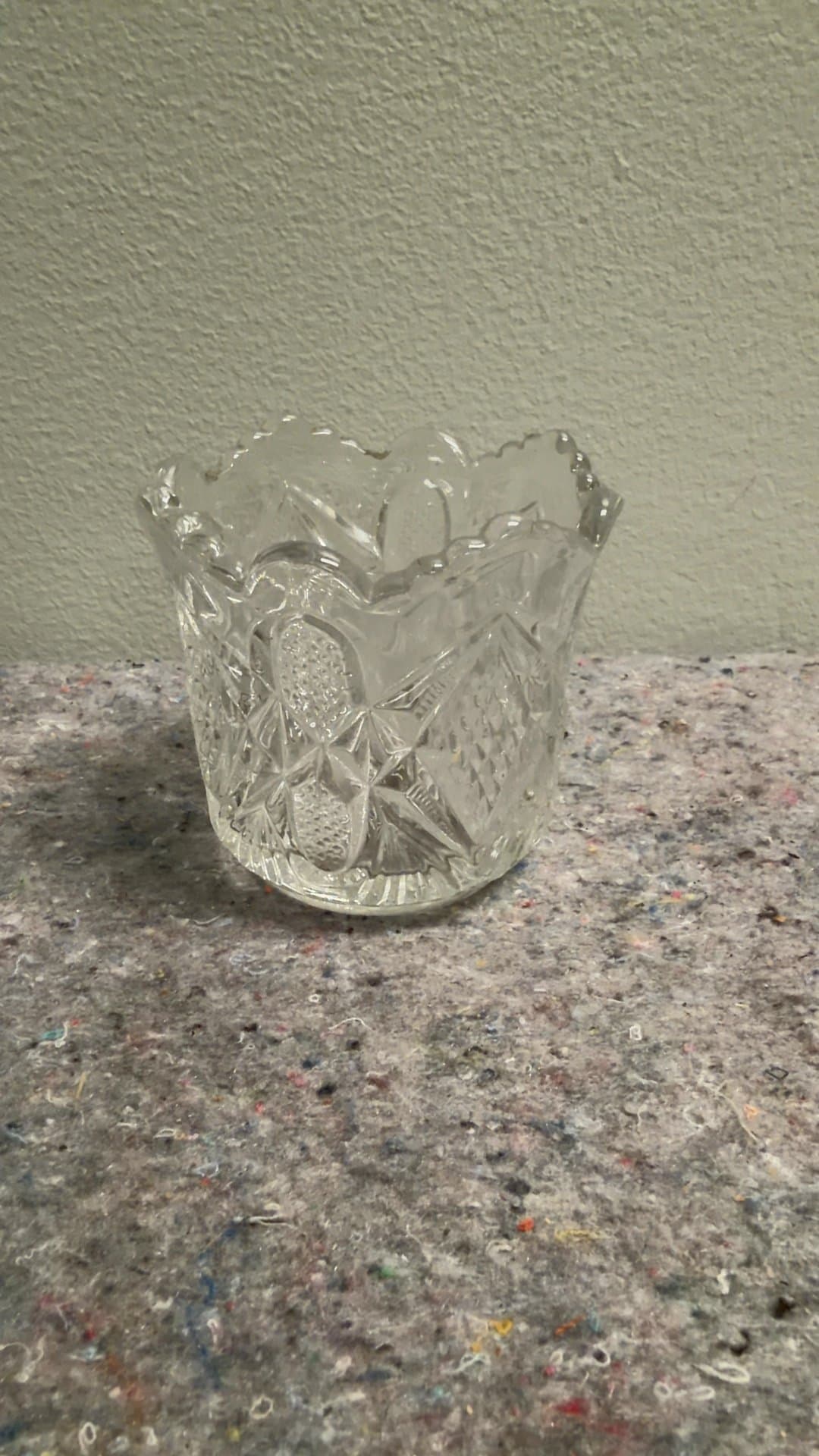 Vintage Cut Glass Vase - Image 1