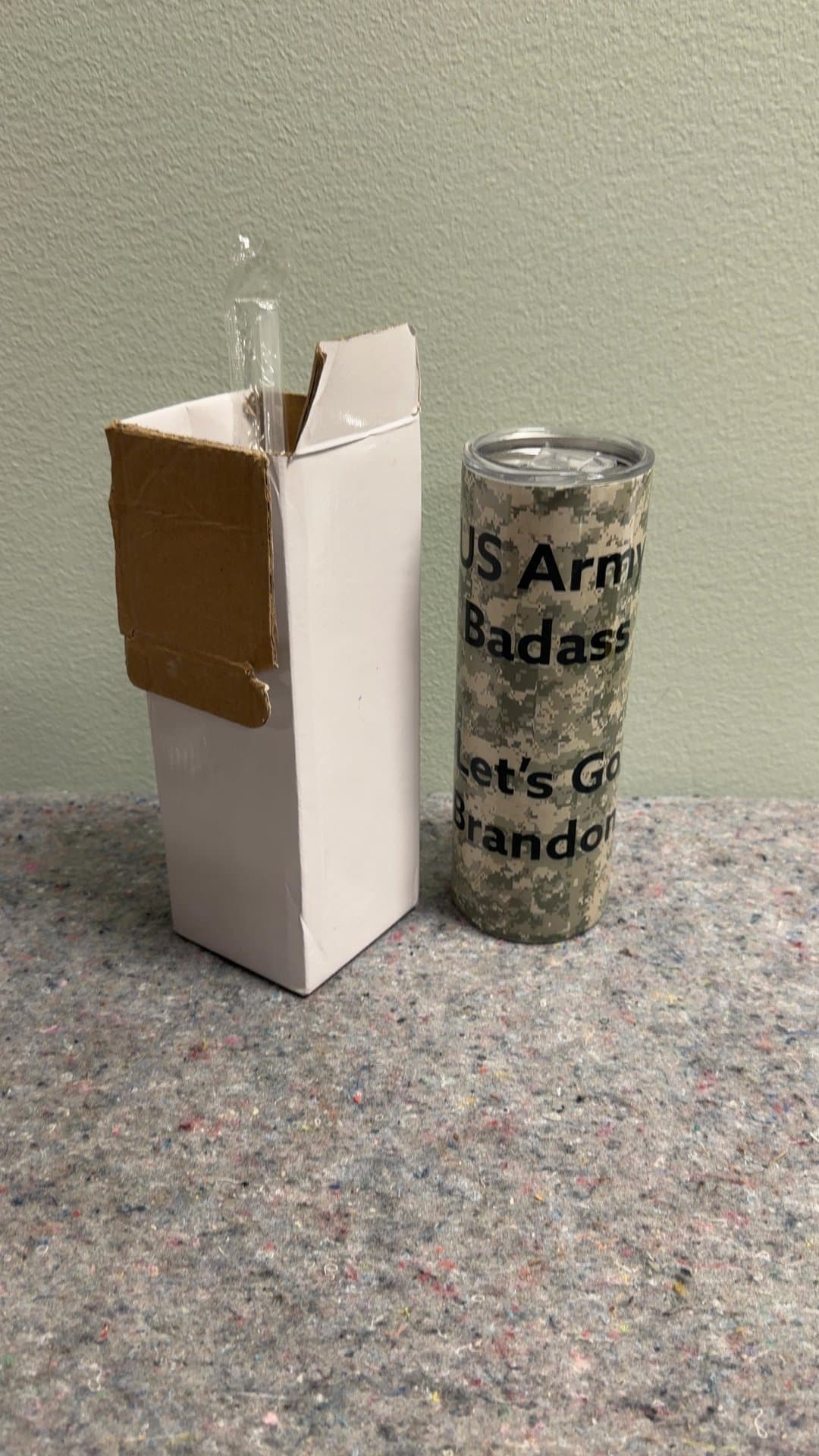 US Army Themed Tumbler with Straw - Image 1