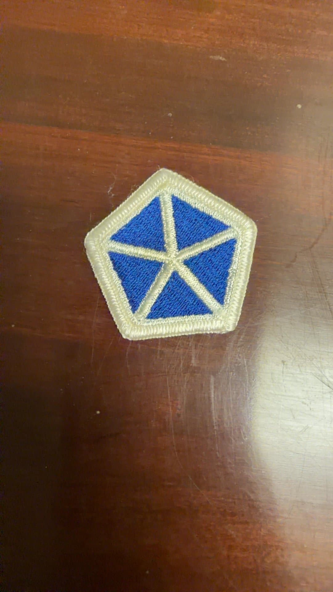Pentagon Shaped Embroidered Patch - Image 1