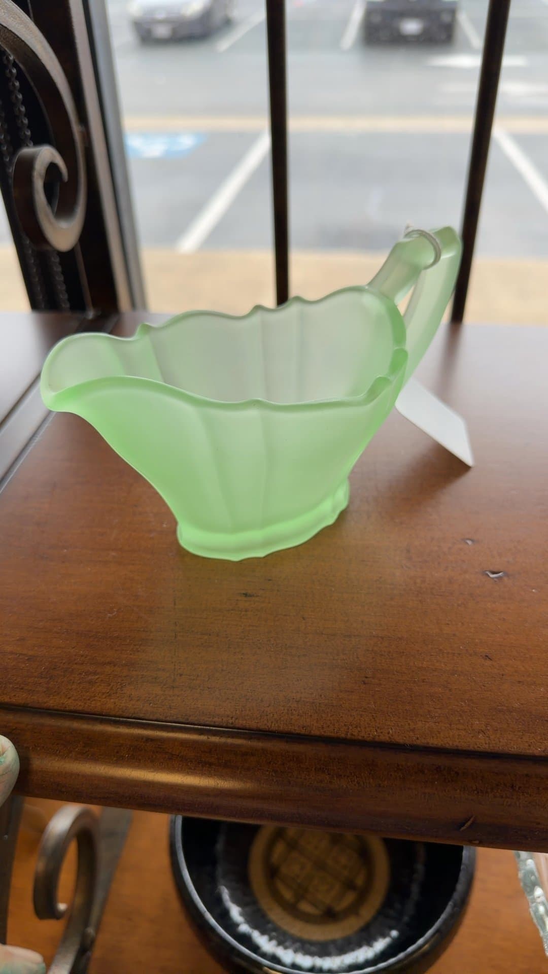 Fenton Lime Sherbet Uranium Glass Creamer - Image 1