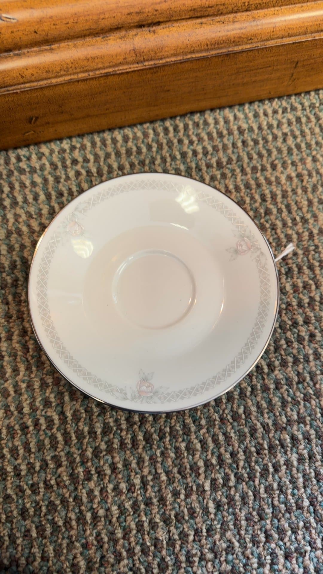 Vintage Porcelain Saucer with Floral Design - Image 1