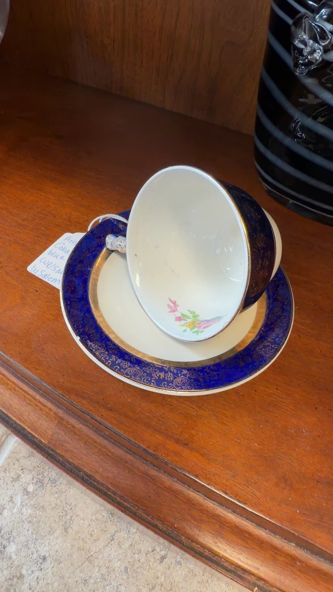 Salem Aristocrat Cobalt Blue Tea Cup and Saucer - Image 1