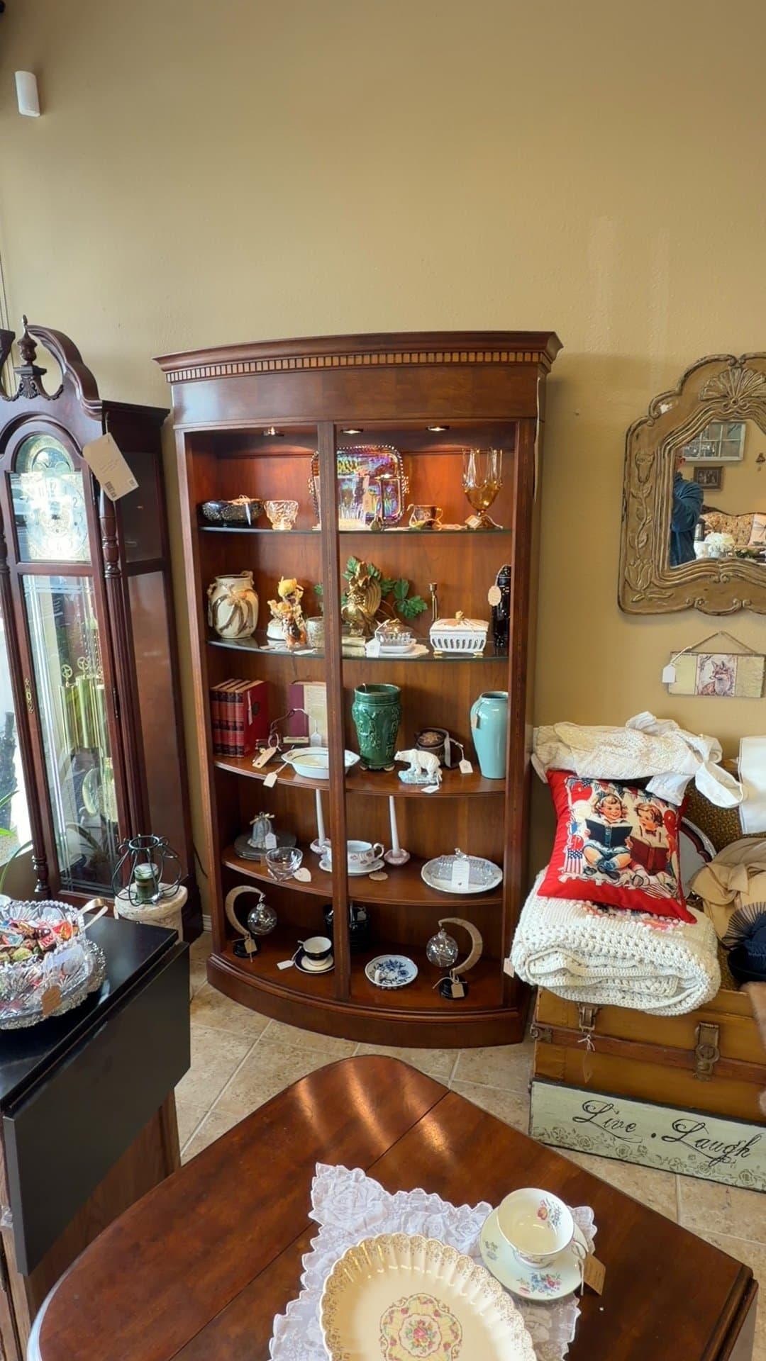 5-Tier Lighted Display Curio Cabinet - Image 1