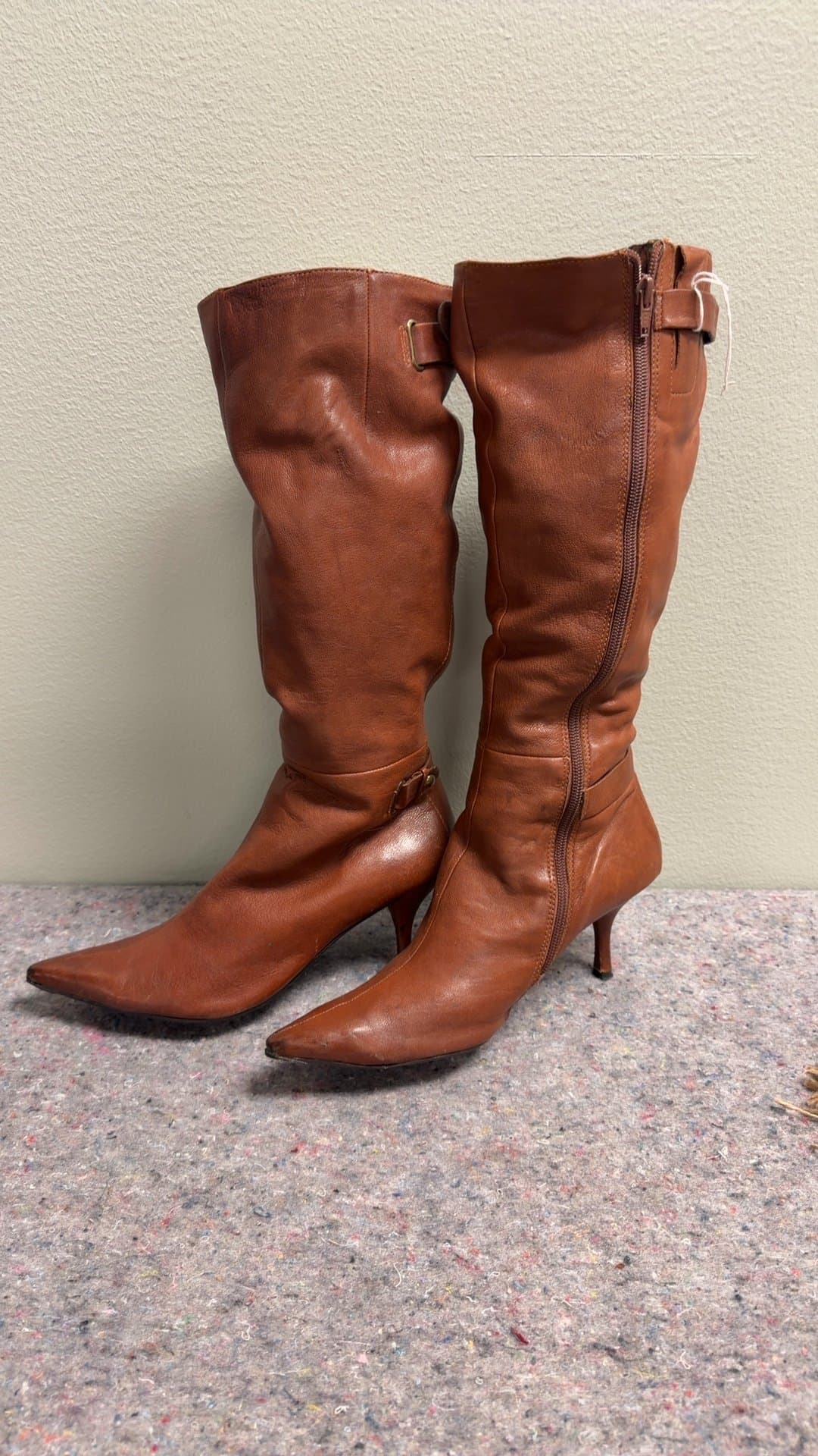 Brown Leather Knee-High Boots - Image 1