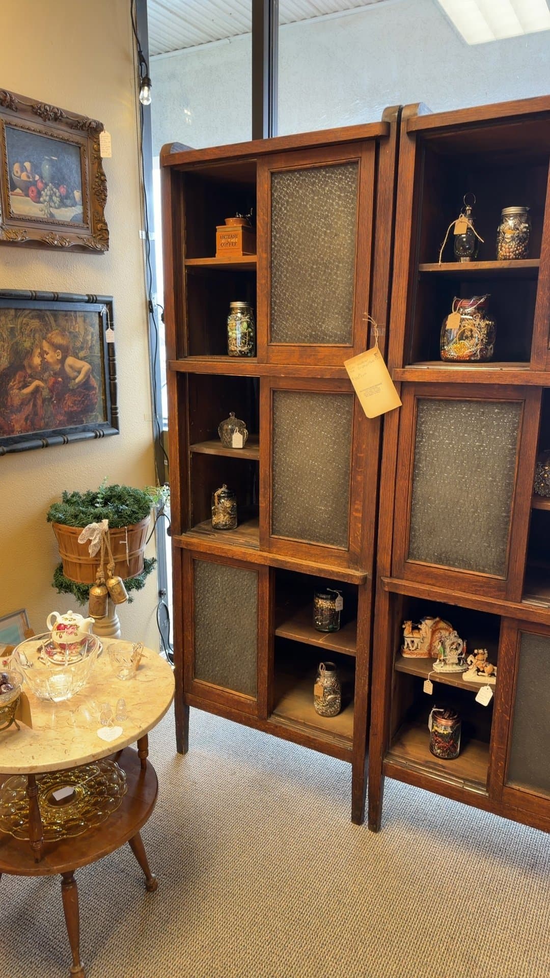 Antique Oak Sectional Display/Bookcase - Image 1