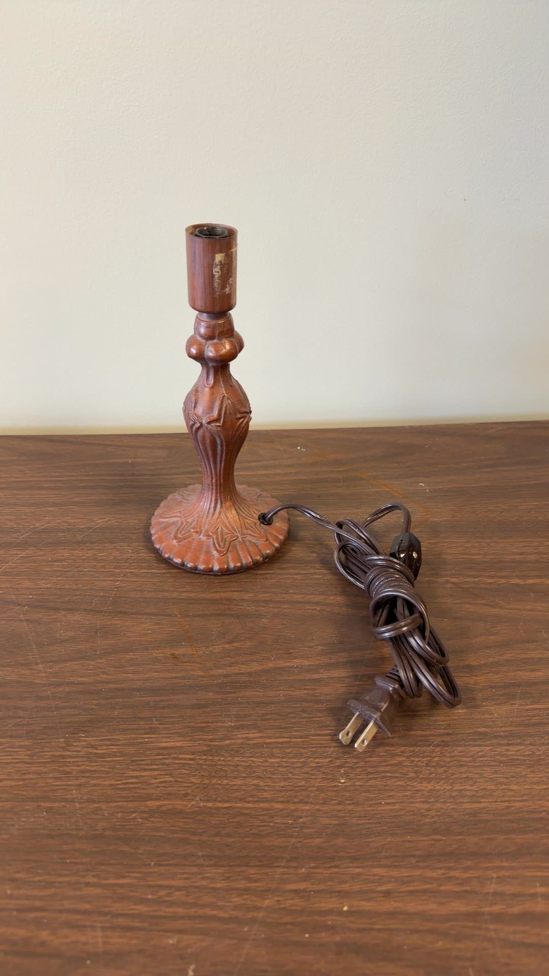 Vintage Wooden Table Lamp Base - Image 1