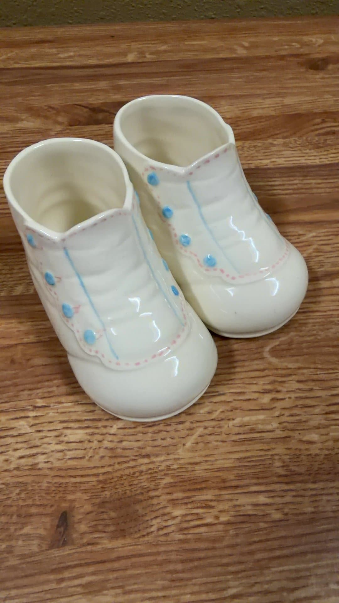 Ceramic Baby Shoe Planters - Image 1