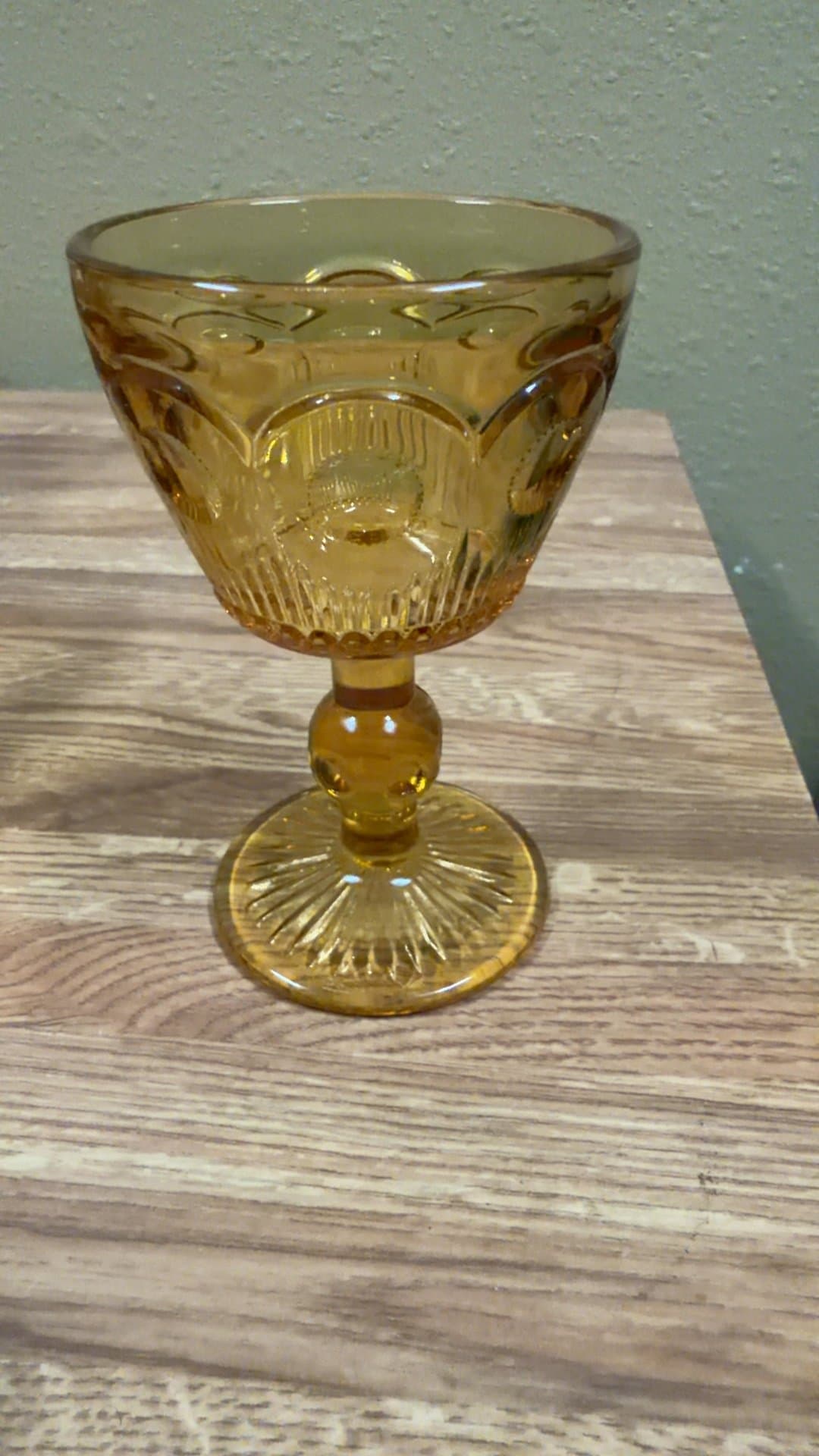 Amber Glass "Fairfield" water Goblet - Image 1
