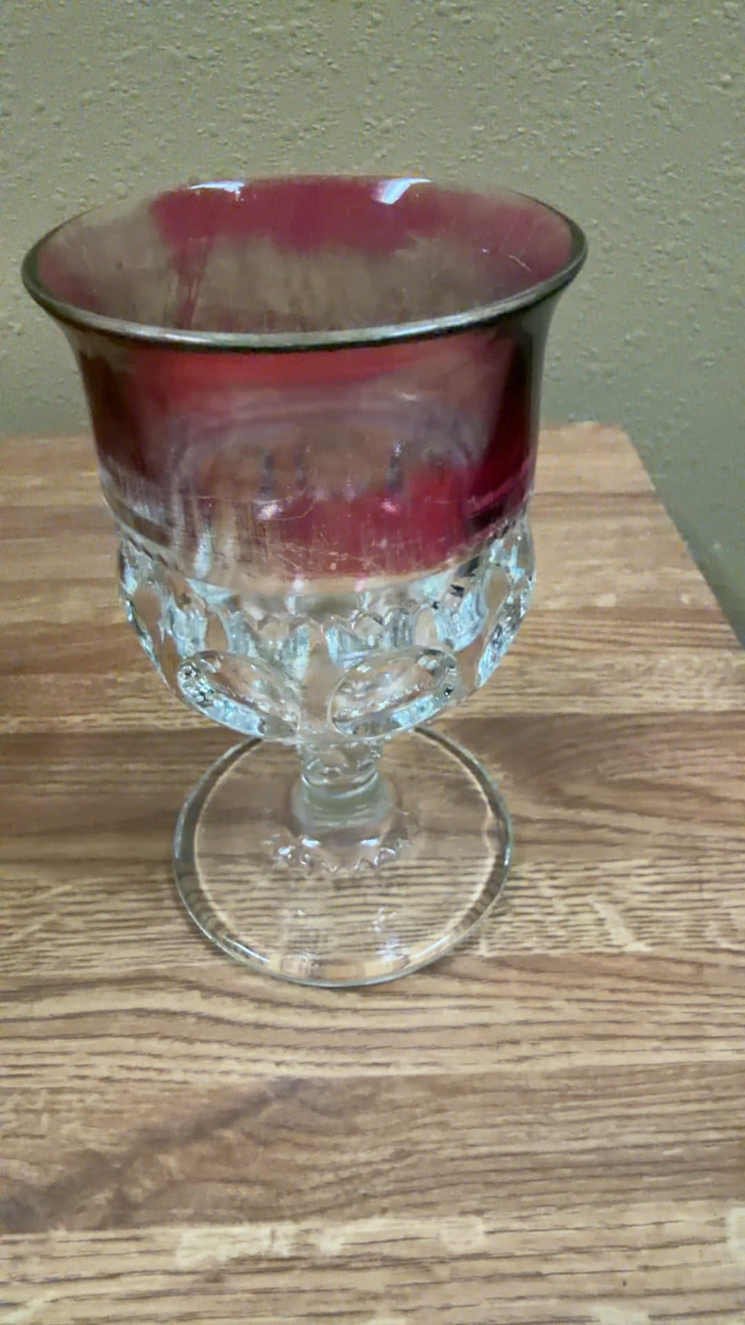 Ruby Red Glass Goblet - Image 1