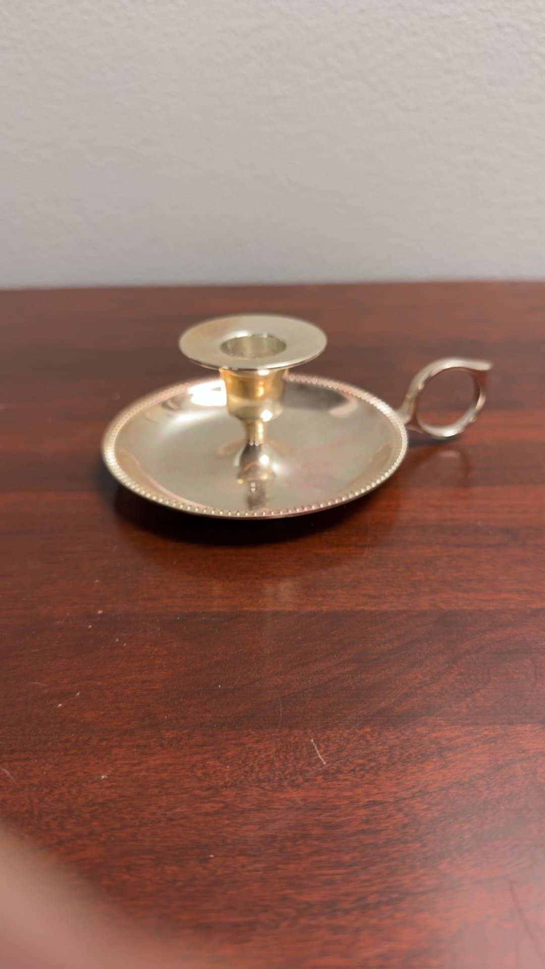 Silver Plated Chamberstick Candle Holder - Image 1