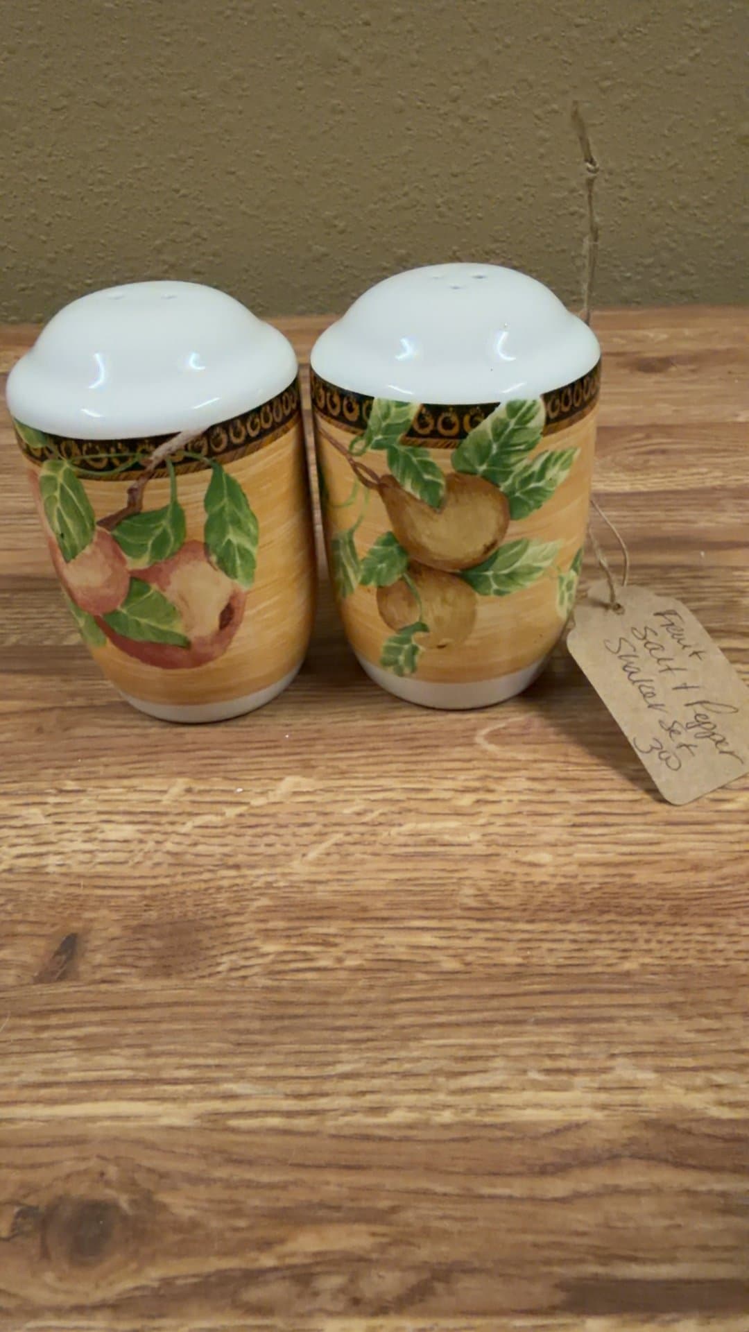 Ceramic Fruit Design Salt and Pepper Shaker Set - Image 1