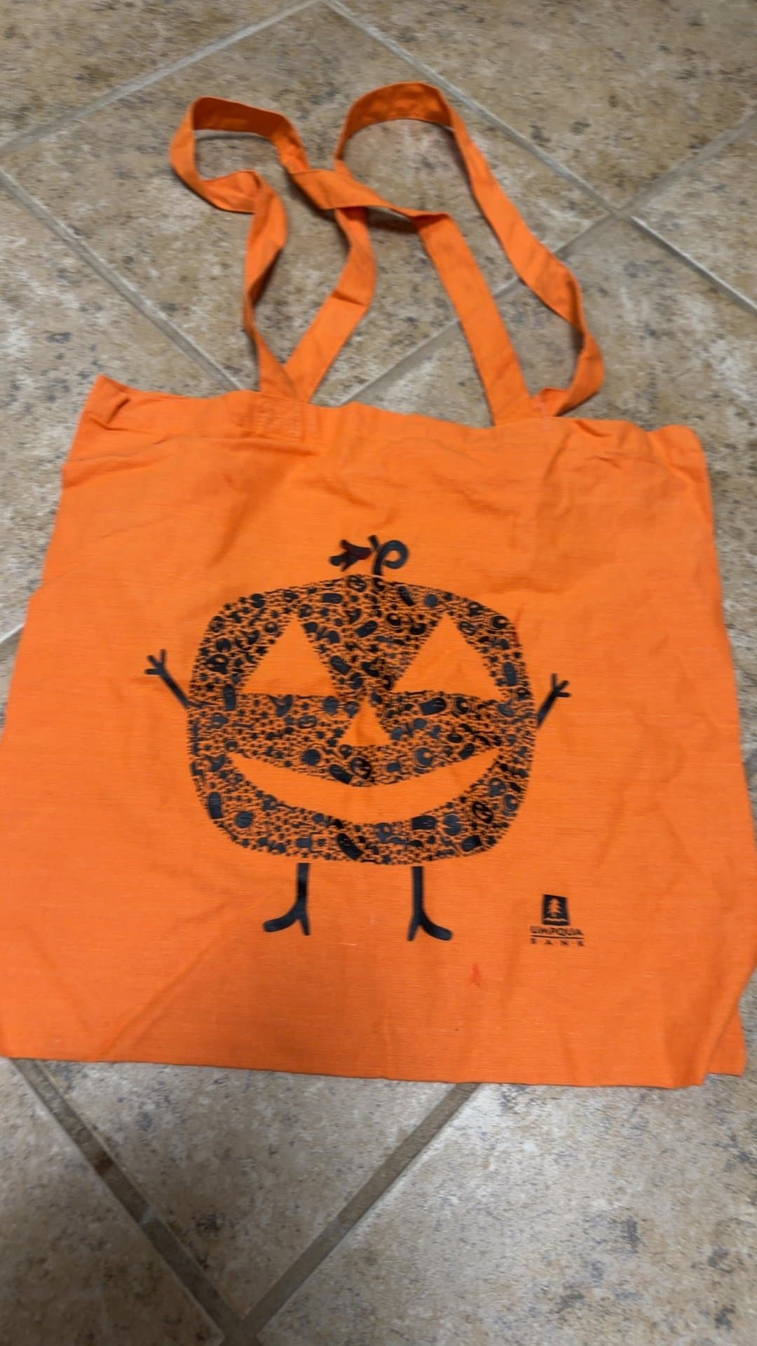 Umpqua Bank Halloween Pumpkin Canvas Tote Bag - Image 1