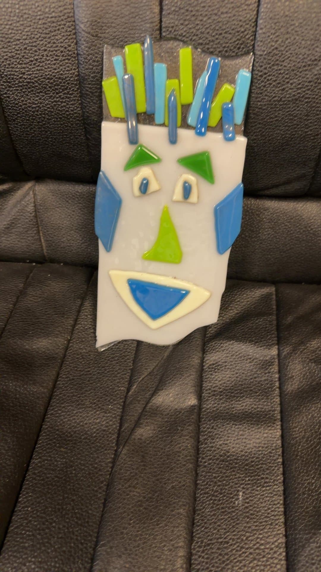 Abstract Fused Glass Face Art - Image 1