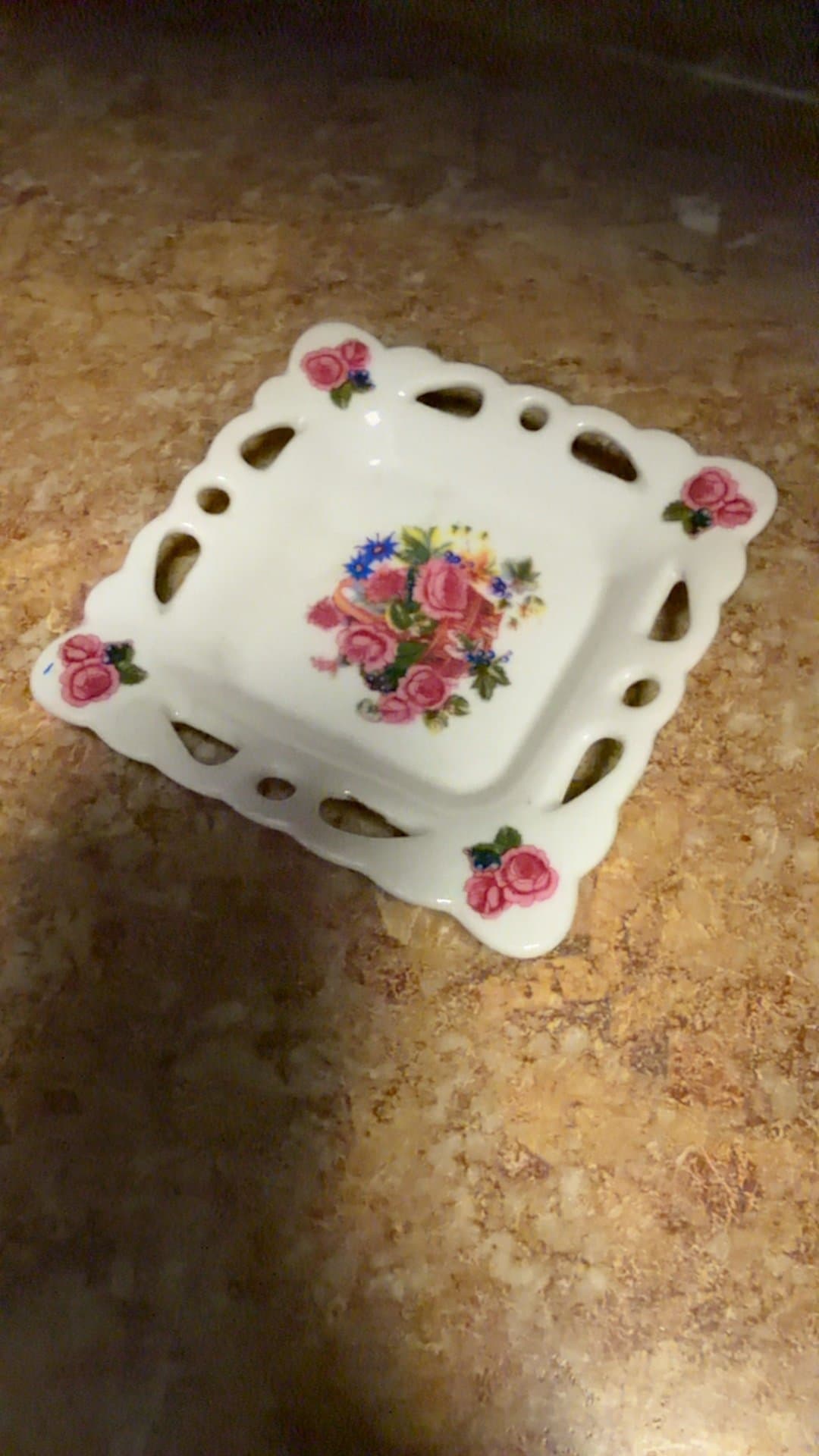 Floral Porcelain Trinket Dish - Image 1