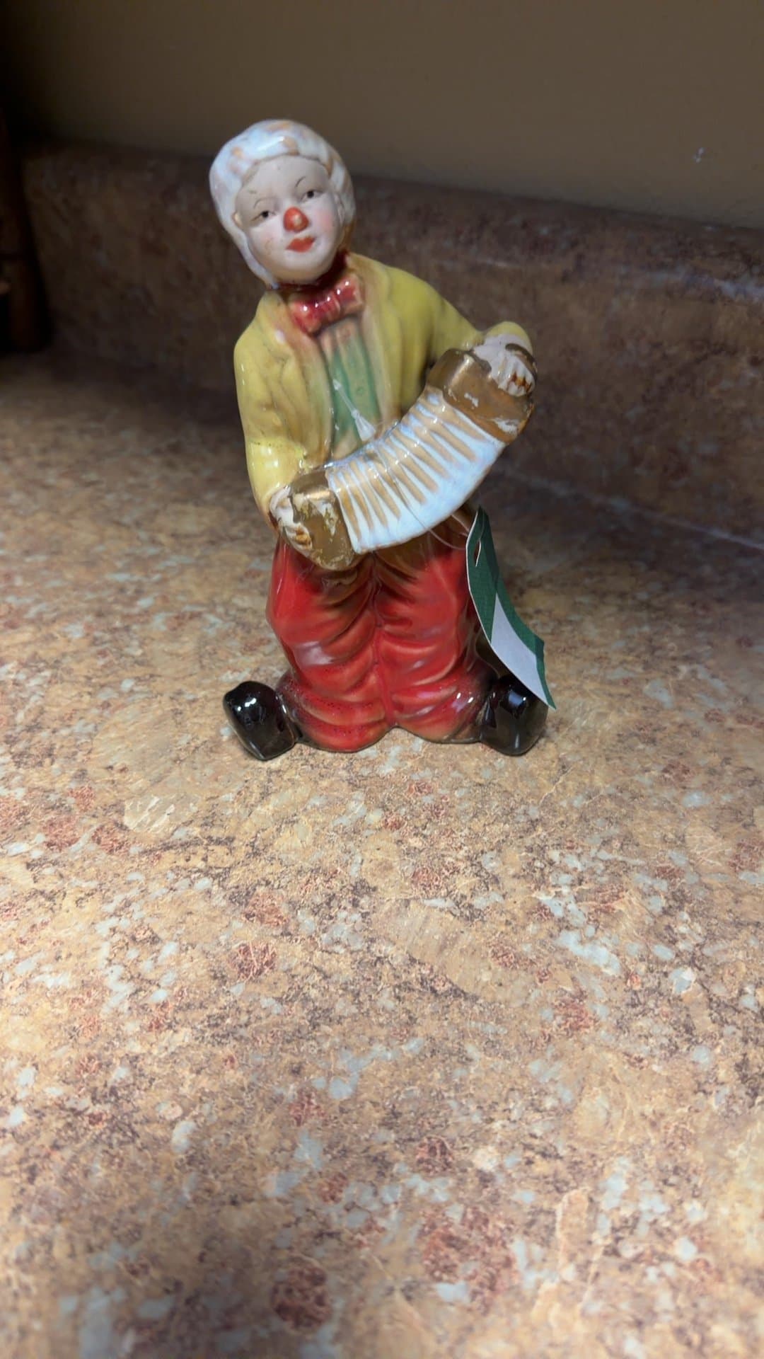 Porcelain Clown Figurine with Accordion - Image 1