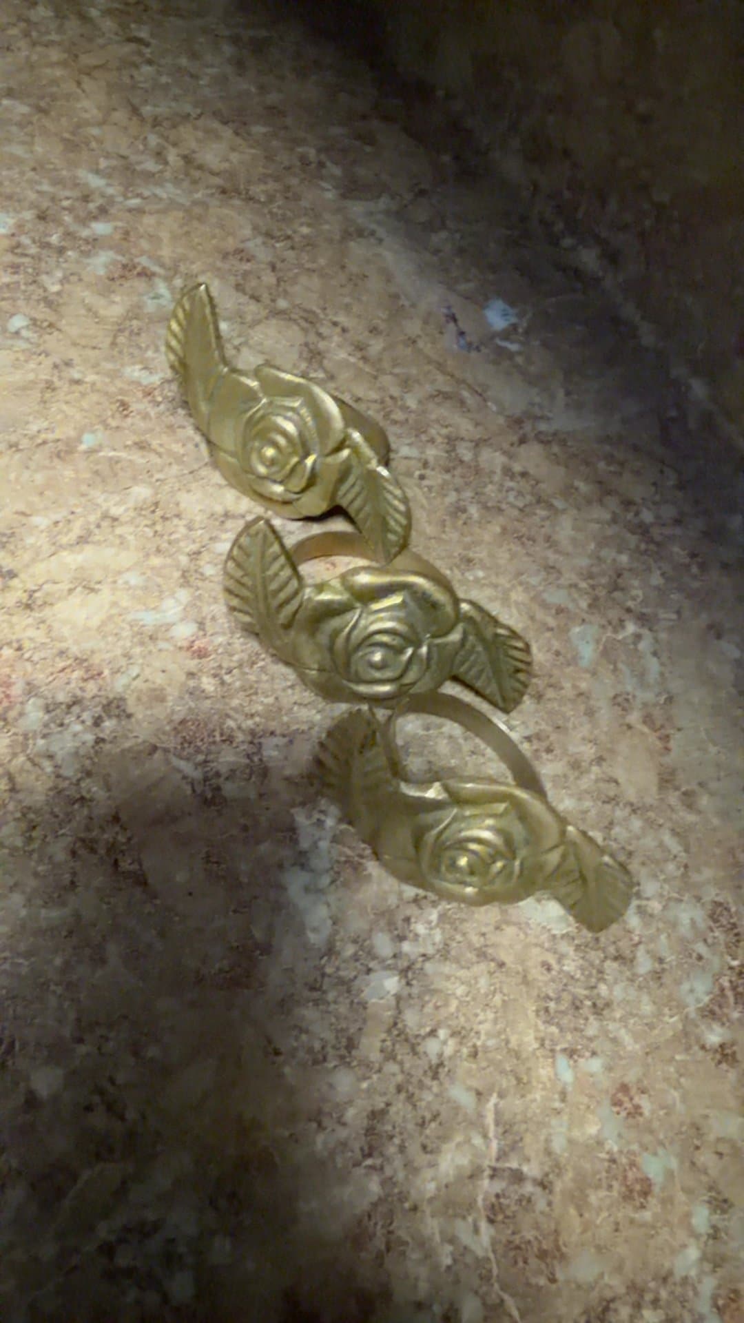 Brass Rose Napkin Rings - Image 1