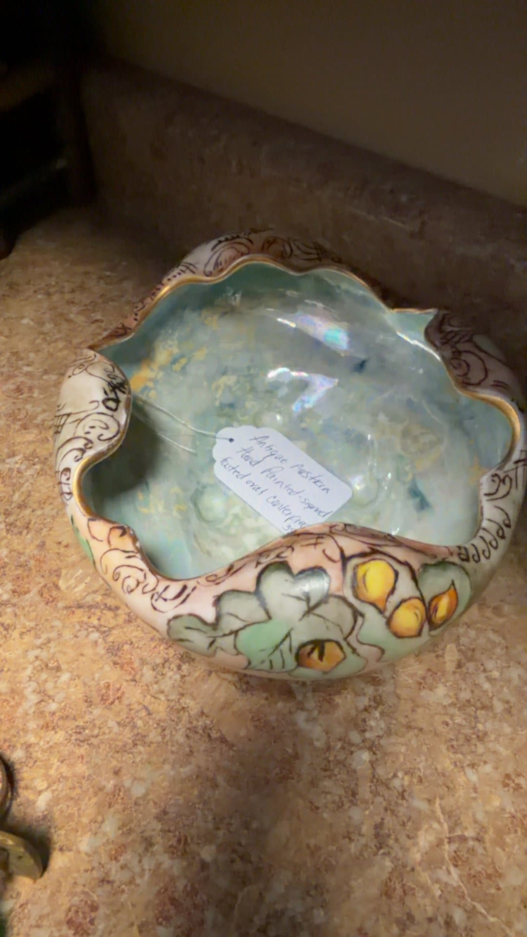Antique Hand-Painted Porcelain Bowl - Image 1
