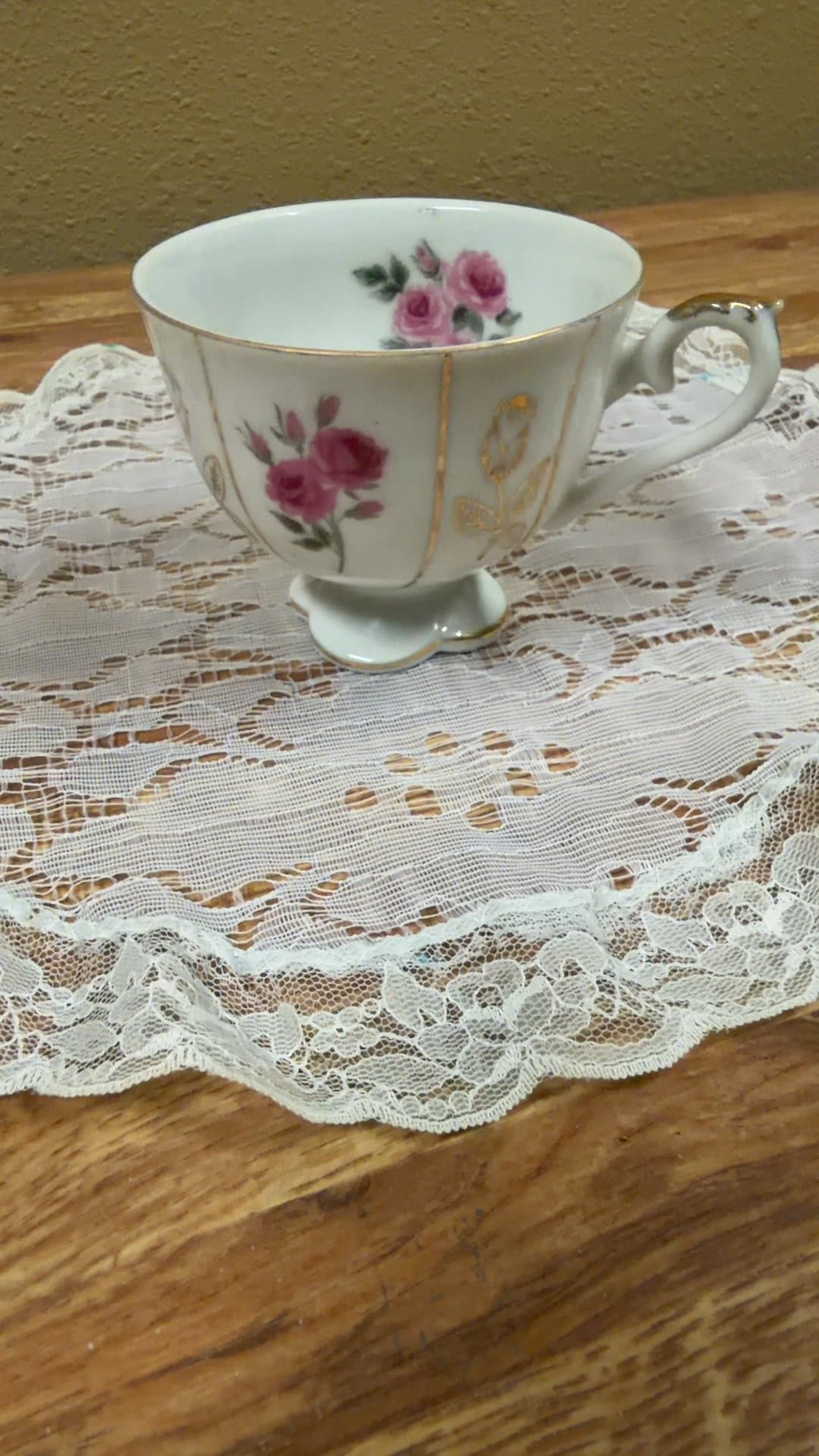 Floral Porcelain Teacup - Image 1