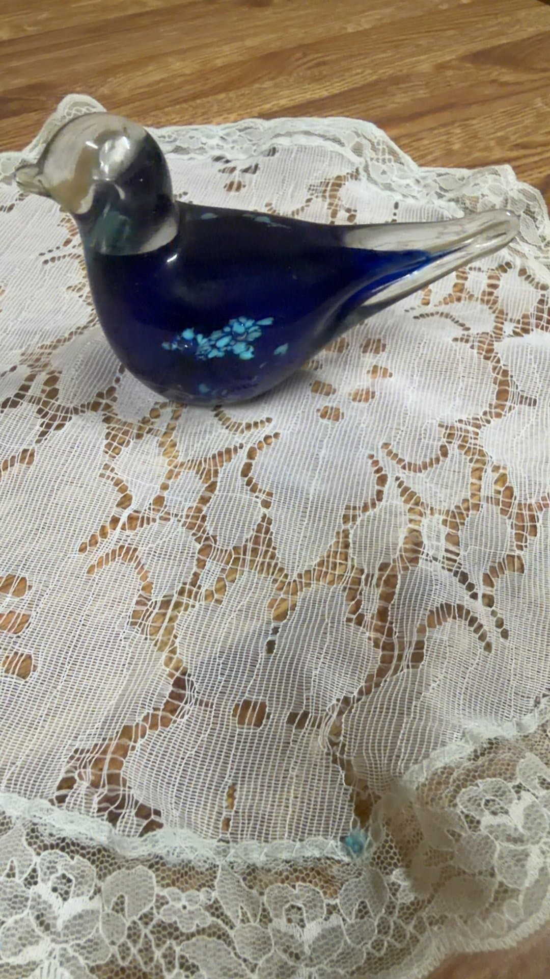 Blue Glass Bird Figurine - Image 1