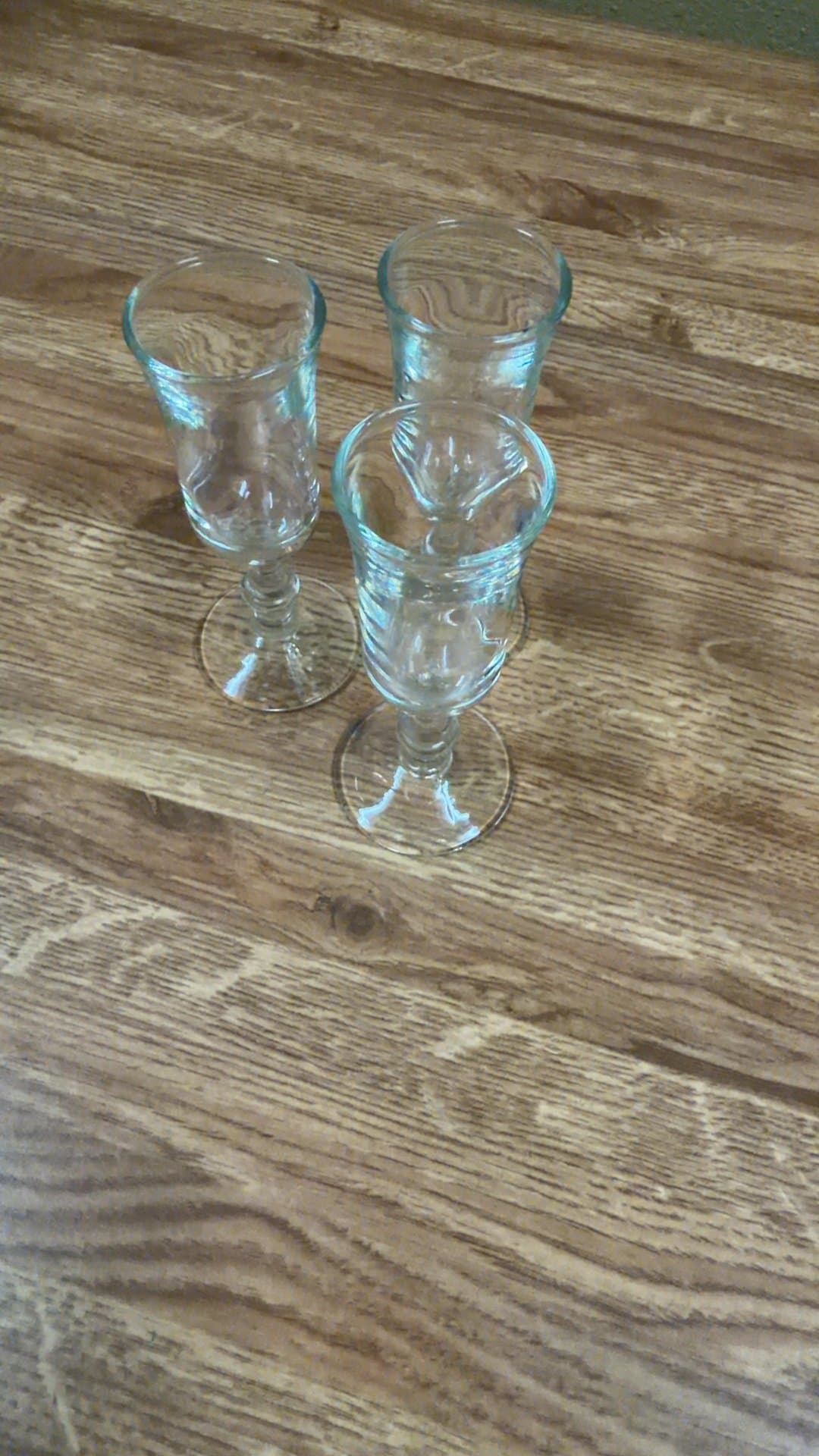 Set of Three Clear Glass Goblets - Image 1
