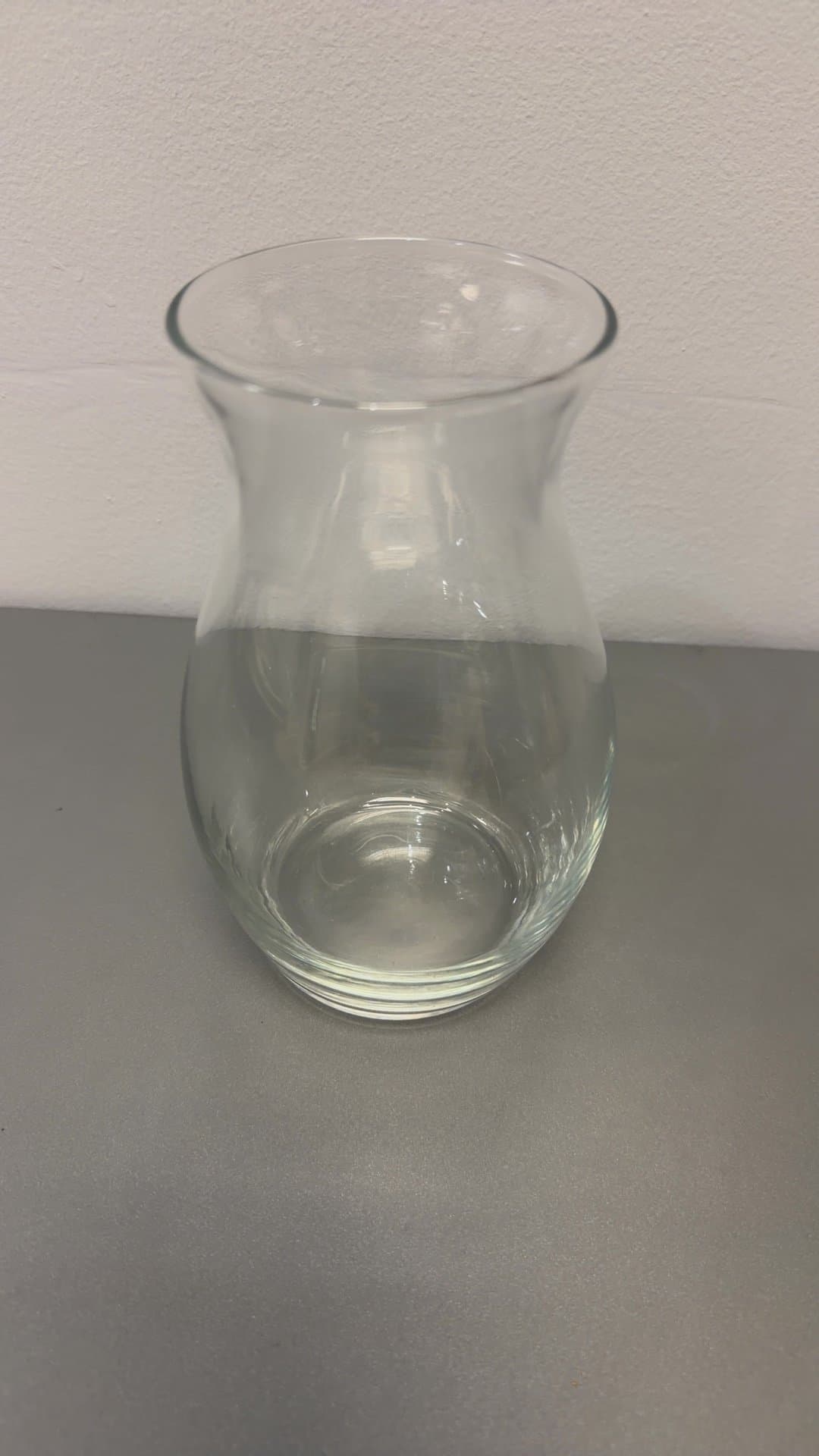 Clear Glass Hourglass Flower Vase - Image 1