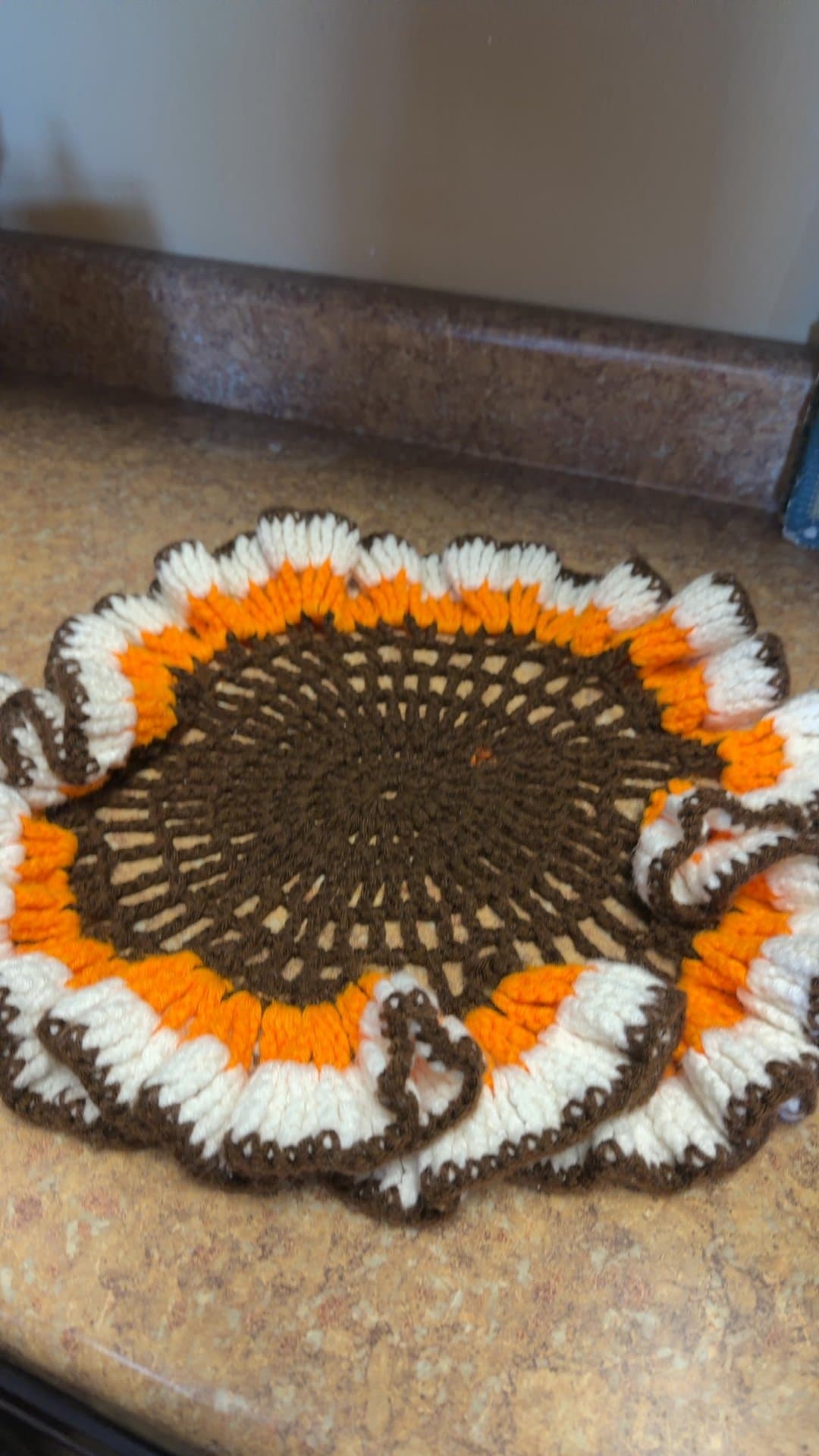 Handmade Crochet Sunflower Doily - Image 1