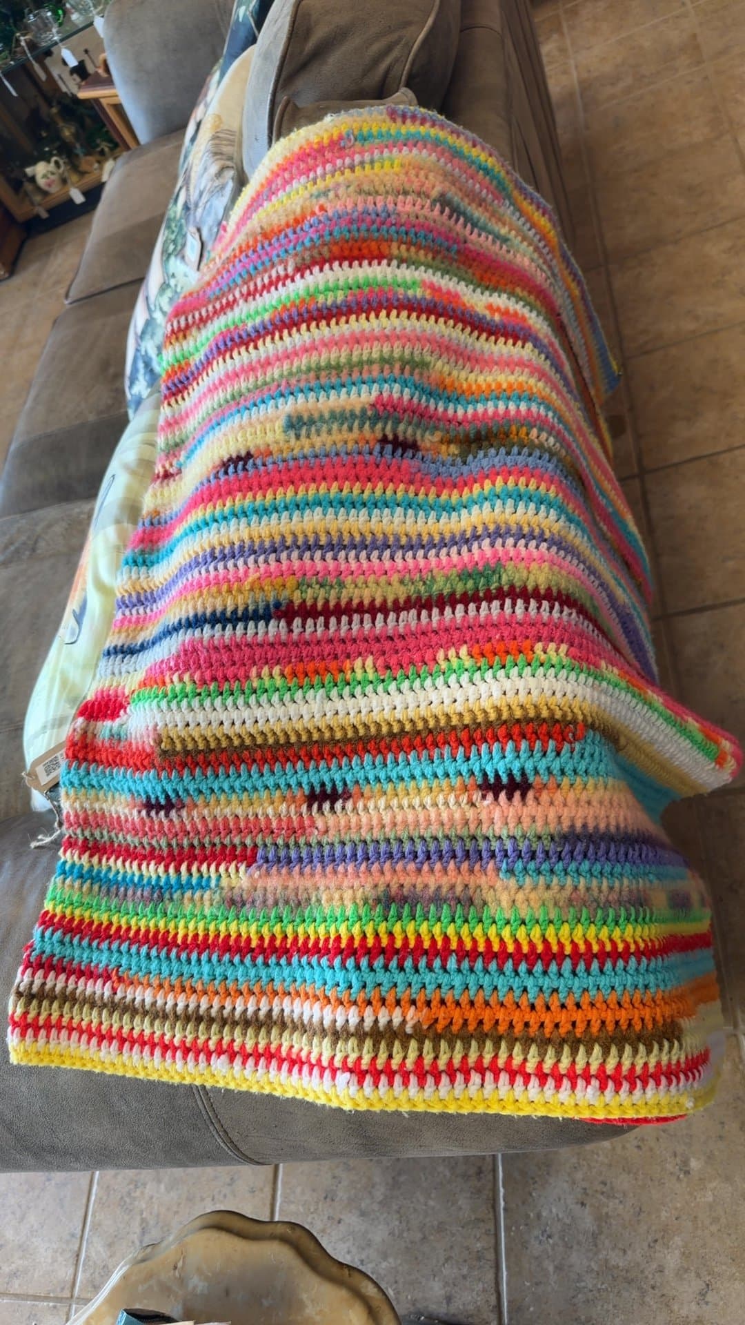 Handmade Multicolor Crochet lap Blanket - Image 1