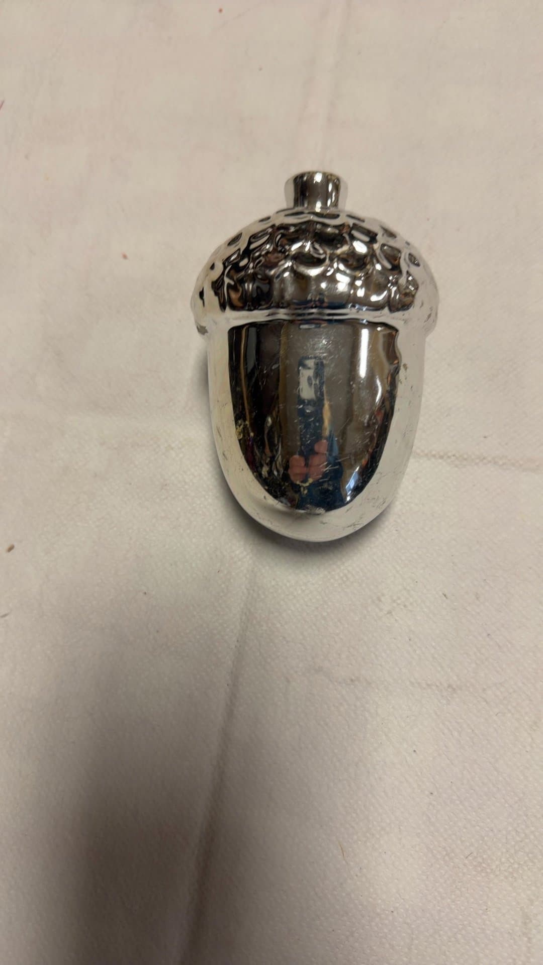 Silver Ceramic Acorn - Image 1