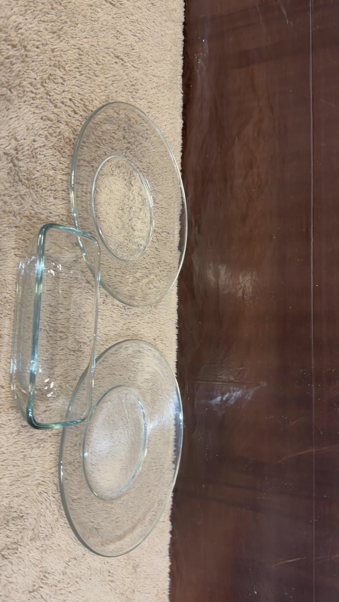 Clear Glass Dish Set with Plates and Rectangular Dish - Image 1