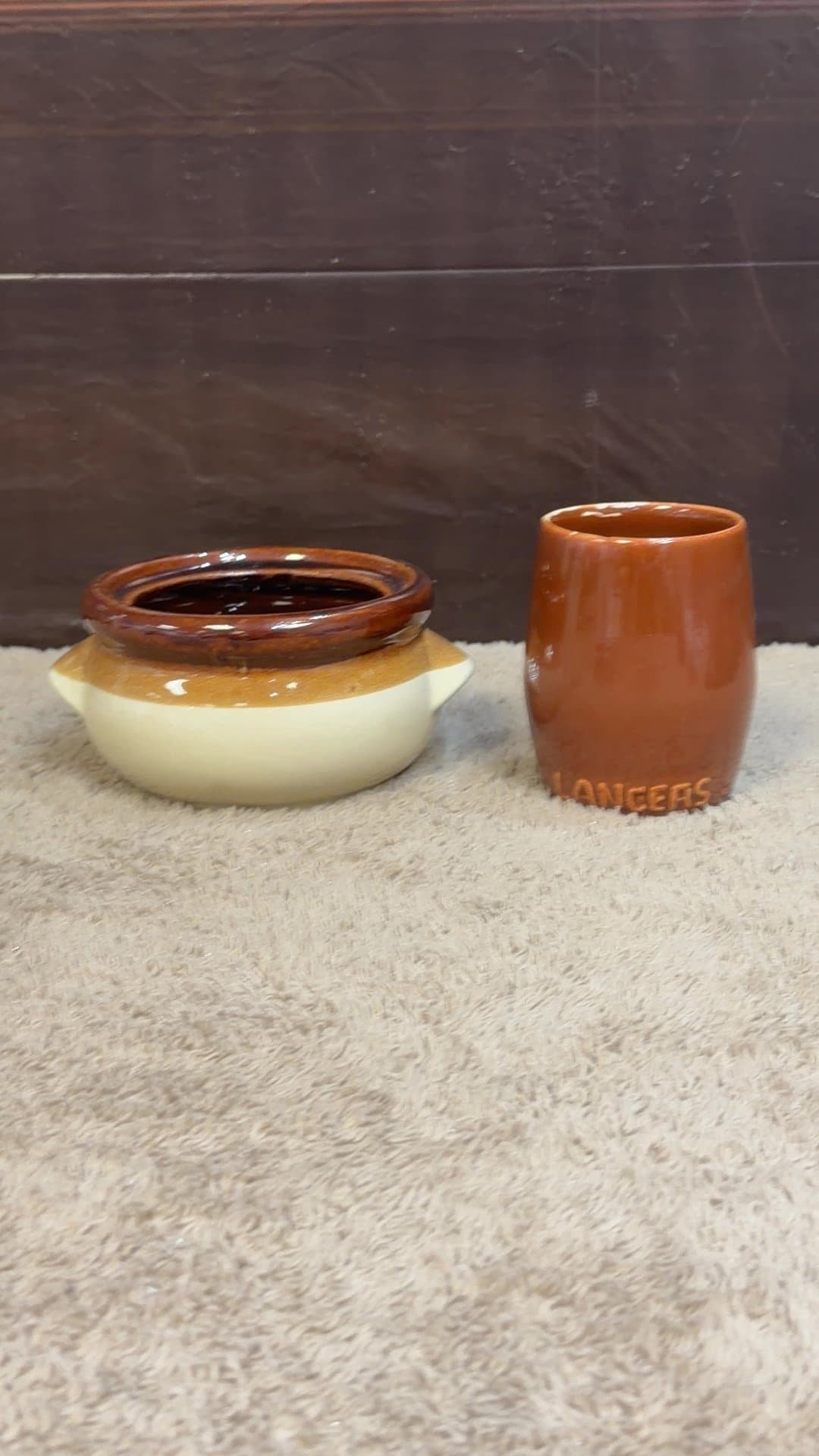 Vintage Ceramic French Onion Soup Bowl and Lancers Barrel Cup Set - Image 1