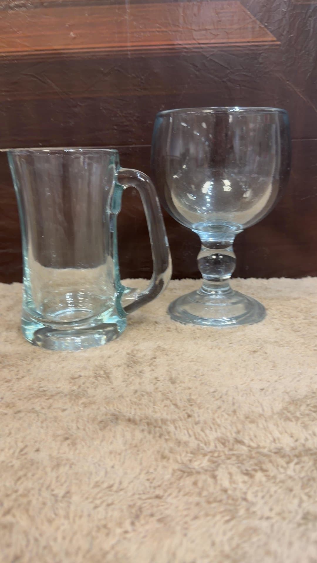 Glass Beer Mug and Wine Goblet Set - Image 1