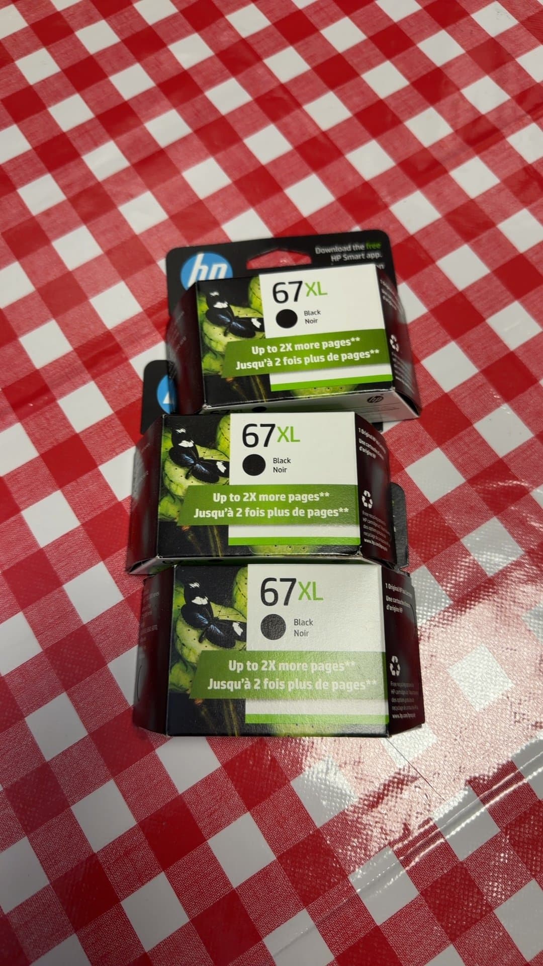 HP 67XL High Yield Black Original Ink Cartridges Lot of 3 - Image 1